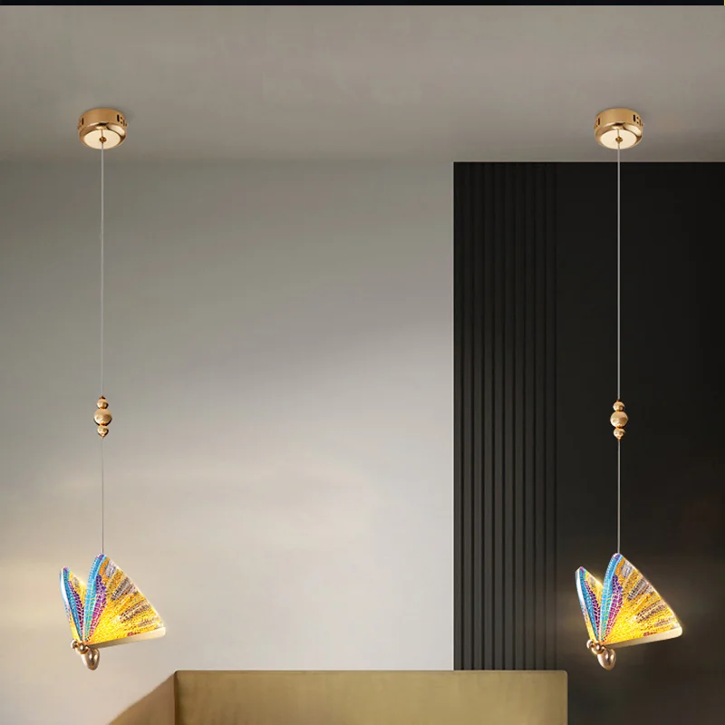 Modern Butterfly LED Pendant Light Indoor Lighting Bedside Led Lights For Home Decoration Staircase Bedroom Room Decor