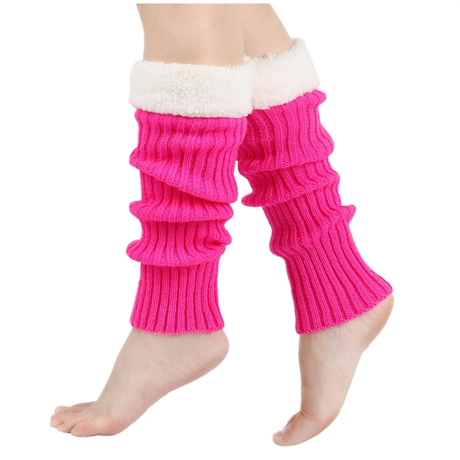 Women'S Velvet Warm Knitted Socks Foot Covers Pile Socks Leg Covers And Warm Foot Covers Leg Warmers Calentadores De Pierna