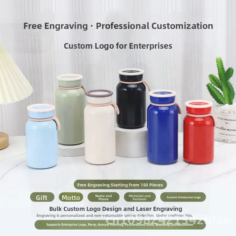 

Japanese 304 Stainless Steel Milk Cup with Lanyard Portable Vacuum Thermos for Outdoor Use Student Gift Insulated Straight Cup