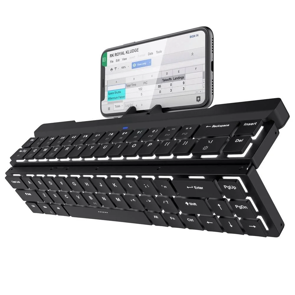 New RK925 Kludge Foldable Mini Mechanical Keyboard Blutooth Wireless USB Wired 68 Key Gamer Keyboards for Travel Laptop Phone