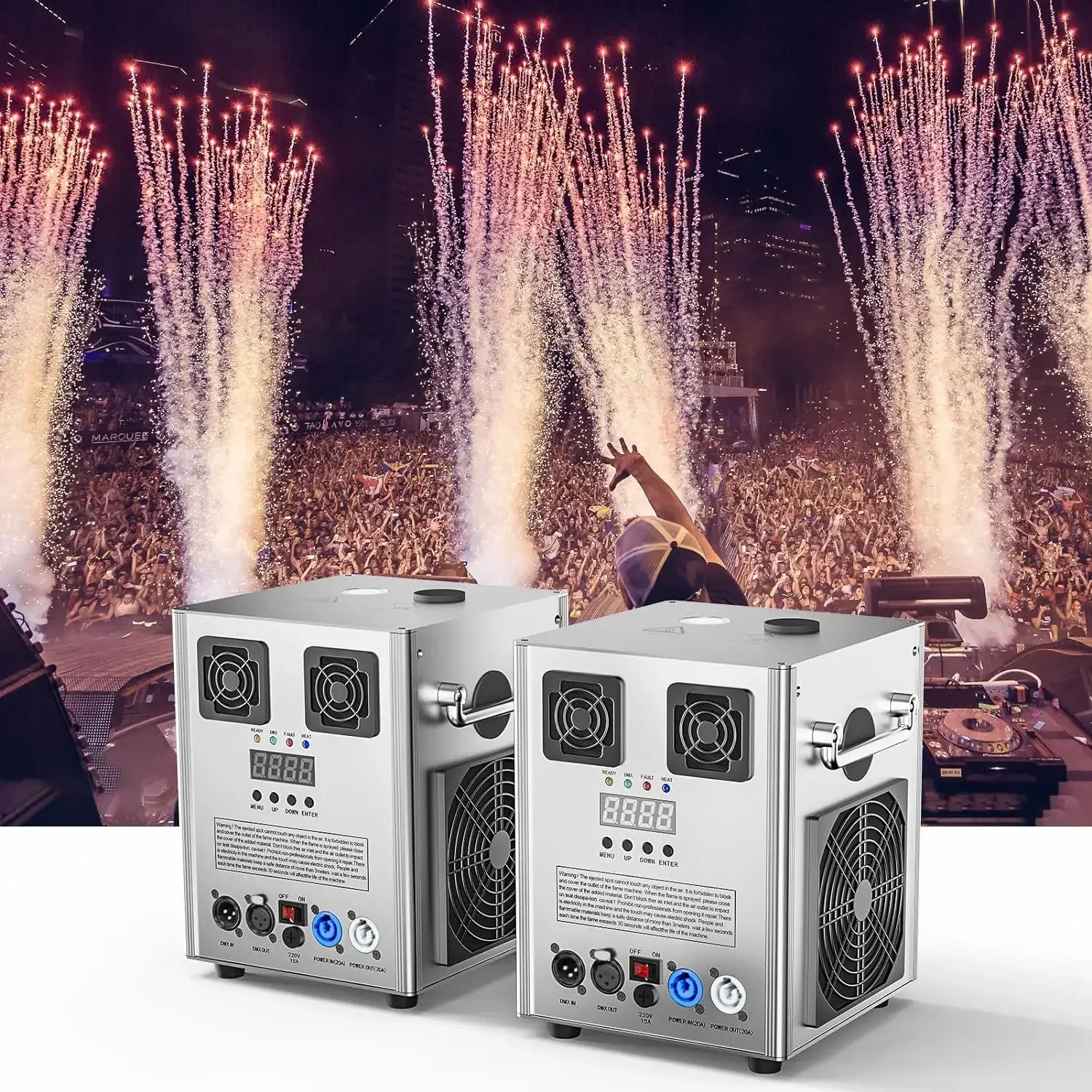 Topflashstar Spark Fireworks Machine Have A High Level Of Safety 600W Cold Sparking Machine Wireless Remote Stage