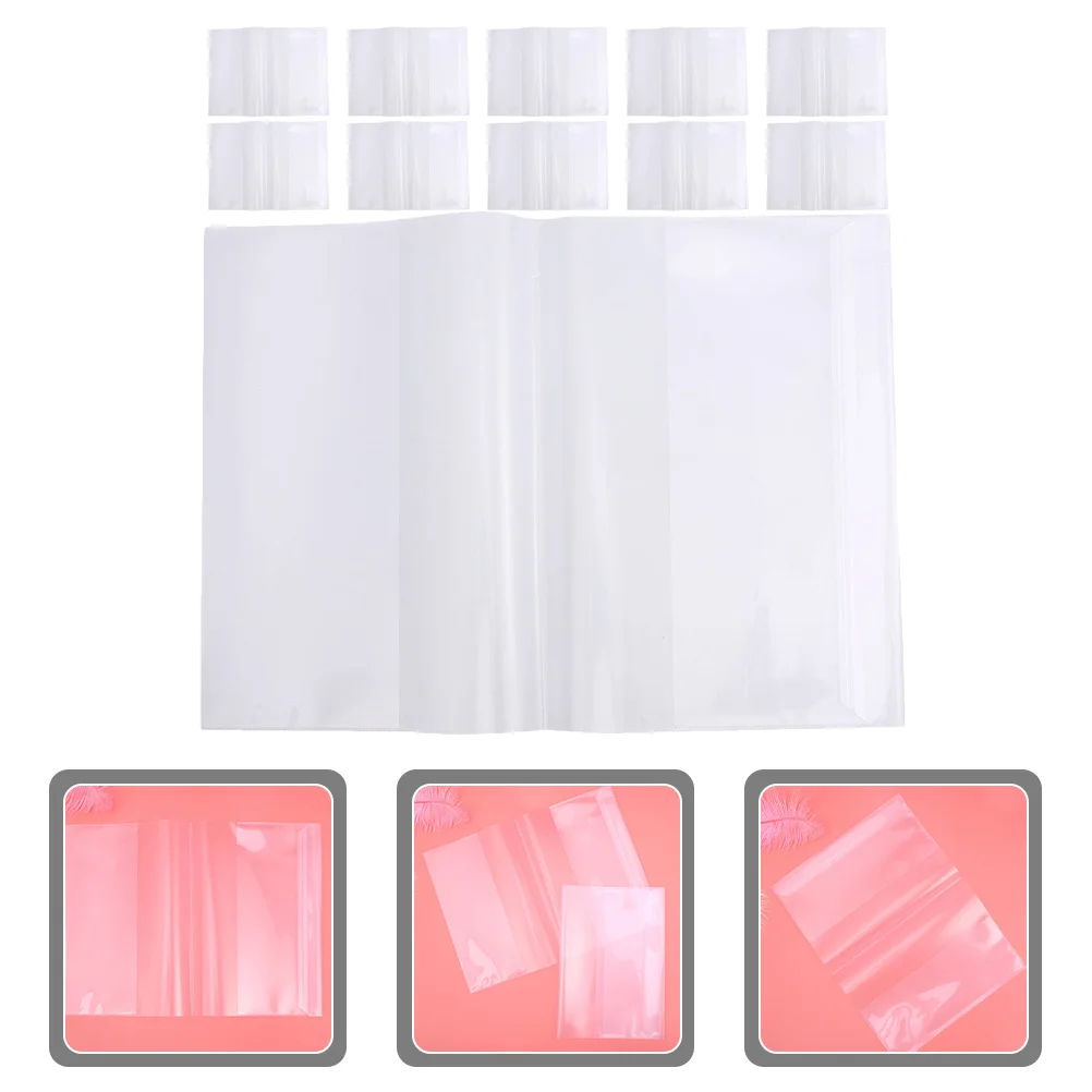 20Pcs Waterproof Transparent Reusable Book Cover Plastic Protective Sleeve Students Textbook Anti-Scratch Book Protector