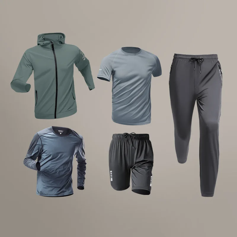 Quick Dry Running Sets Men's Compression Sports Suit Gym Fitness Sportswear Basketball Tights Outdoor Jogging Training Underwear