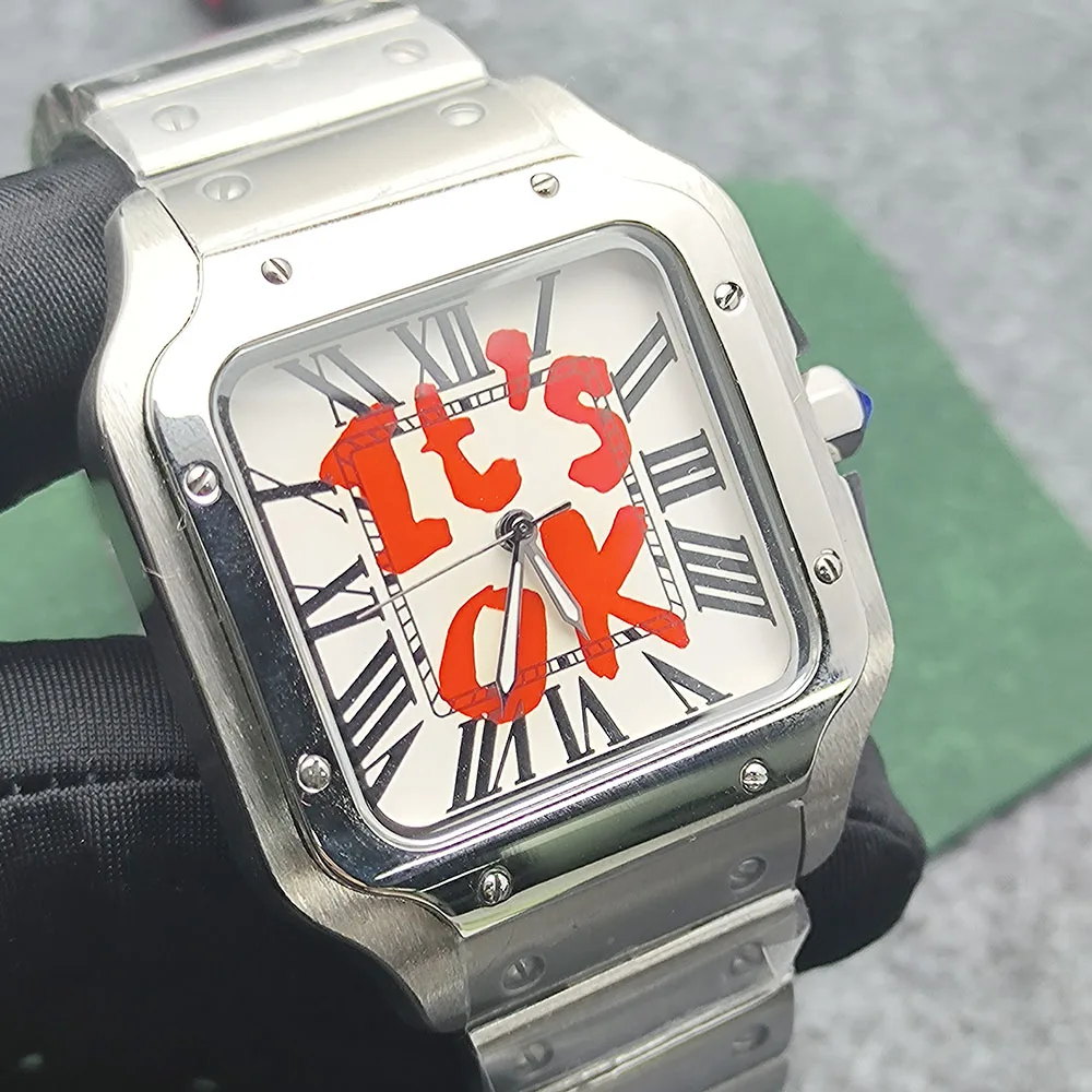38MM Santos watch NH35 Watch Men's Watch Square Watch Santos Watch Men's Stainless Steel Watch NH35 Movement