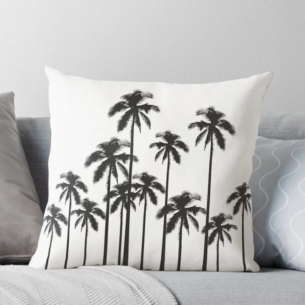 

Black and White Exotic Tropical Palm Trees Throw Pillow luxury decor luxury sofa pillows