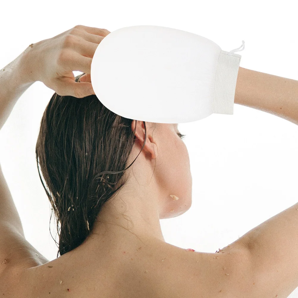 2 قطعة قفازات سنفرة الجسم قفازات حمام التقشير قابلة لإعادة الاستخدام لوازم تنظيف البشرة لنتائج ناعمة ورقيقة للعناية اليومية #1