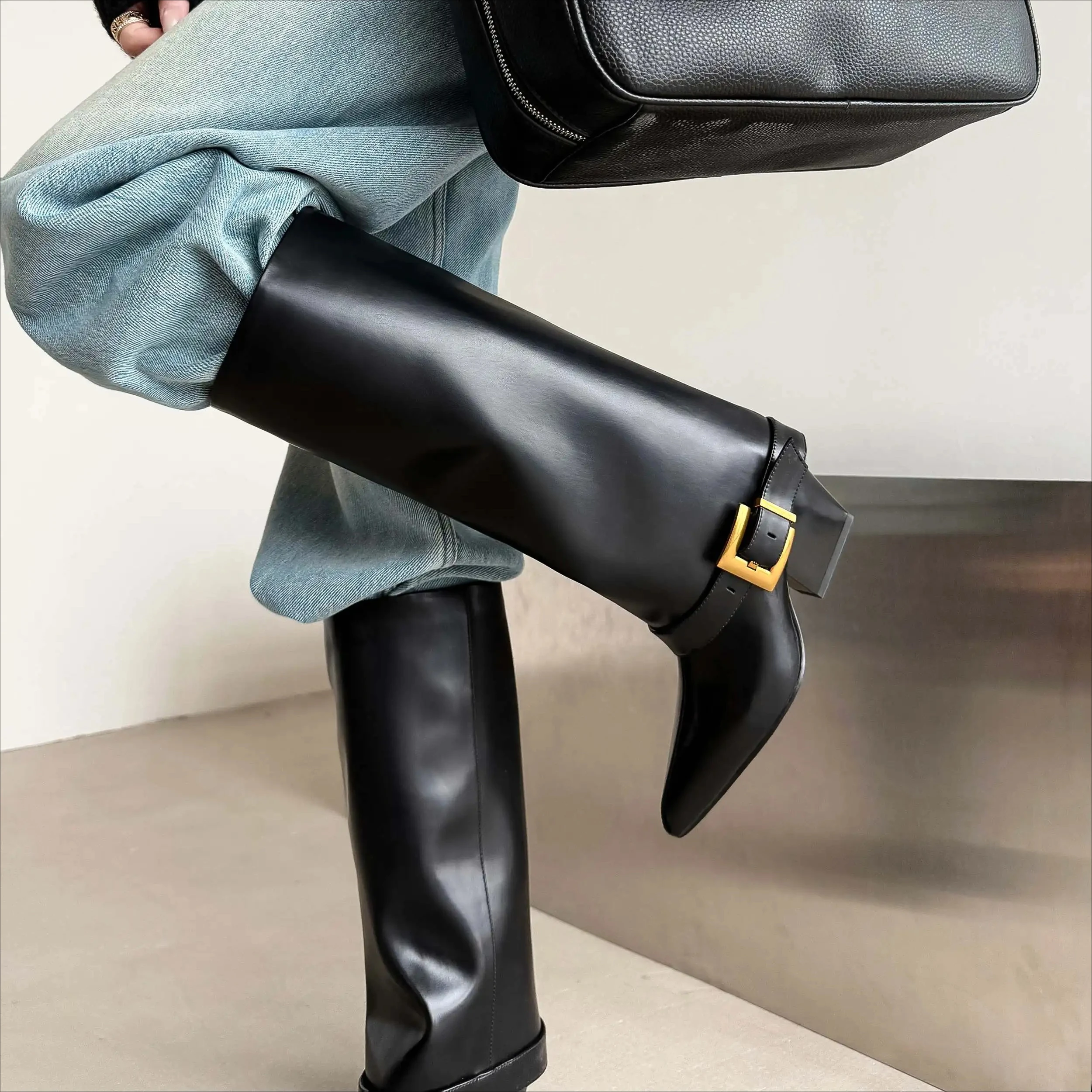2027 Cow Skin Pointed Toe Fash - Women'S Fashion Riding Boots 评论和价格