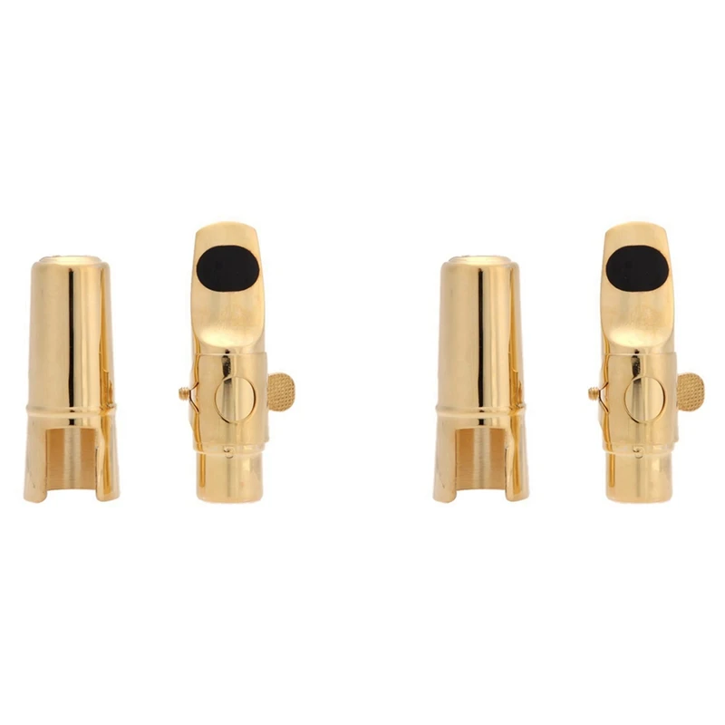 

2X Jazz Soprano Saxophone 5C Metal Mouthpiece +Pads Cushions +Cap Buckle With Gold Plating