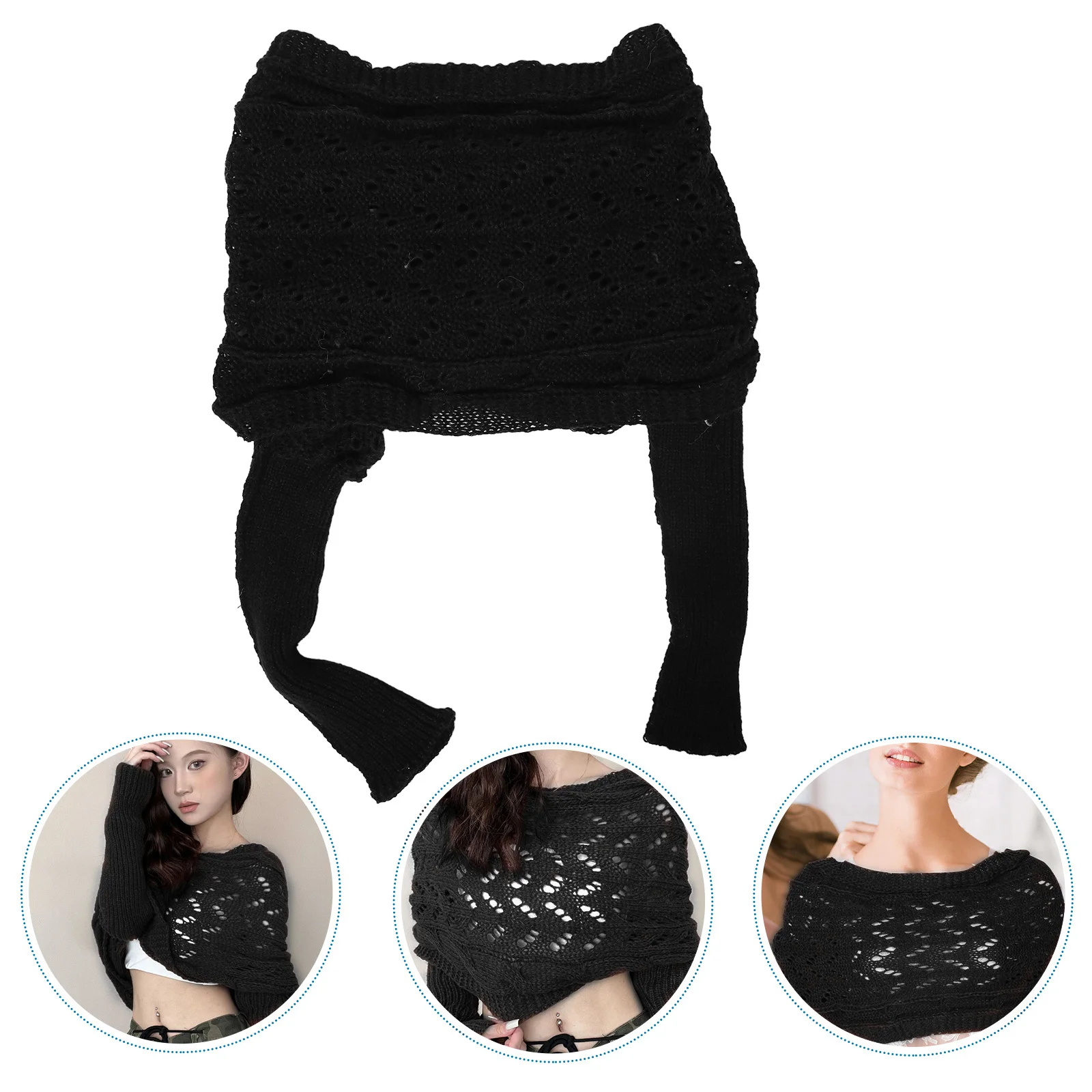 

Wrap Shawl Winter Warm Chunky Mens Scarf With Sleeves Soft Knit Scarf Soft Cable Knit Neck Warmer Infinity Wrap