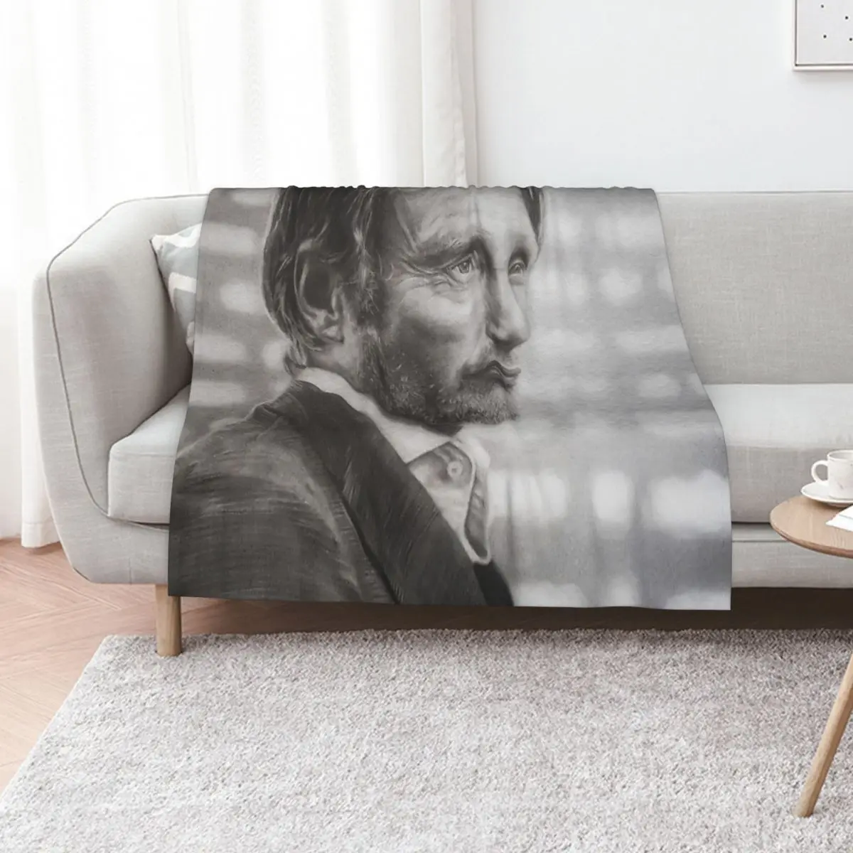 

Mads Mikkelsen Throw Blanket Sofas christmas gifts Flannel Softest Blankets