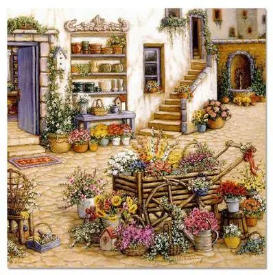 14/16/18/27/28 Top Quality Beautiful Lovely Counted Cross Stitch Kit Flowers Door