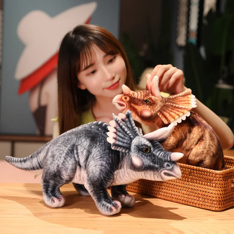 Gorąca 32-46cm kreatywna pluszowa miękka Triceratops pluszowa zabawka imitacja dinozaura lalka wypchana zabawka dzieci dinozaury zabawka prezenty