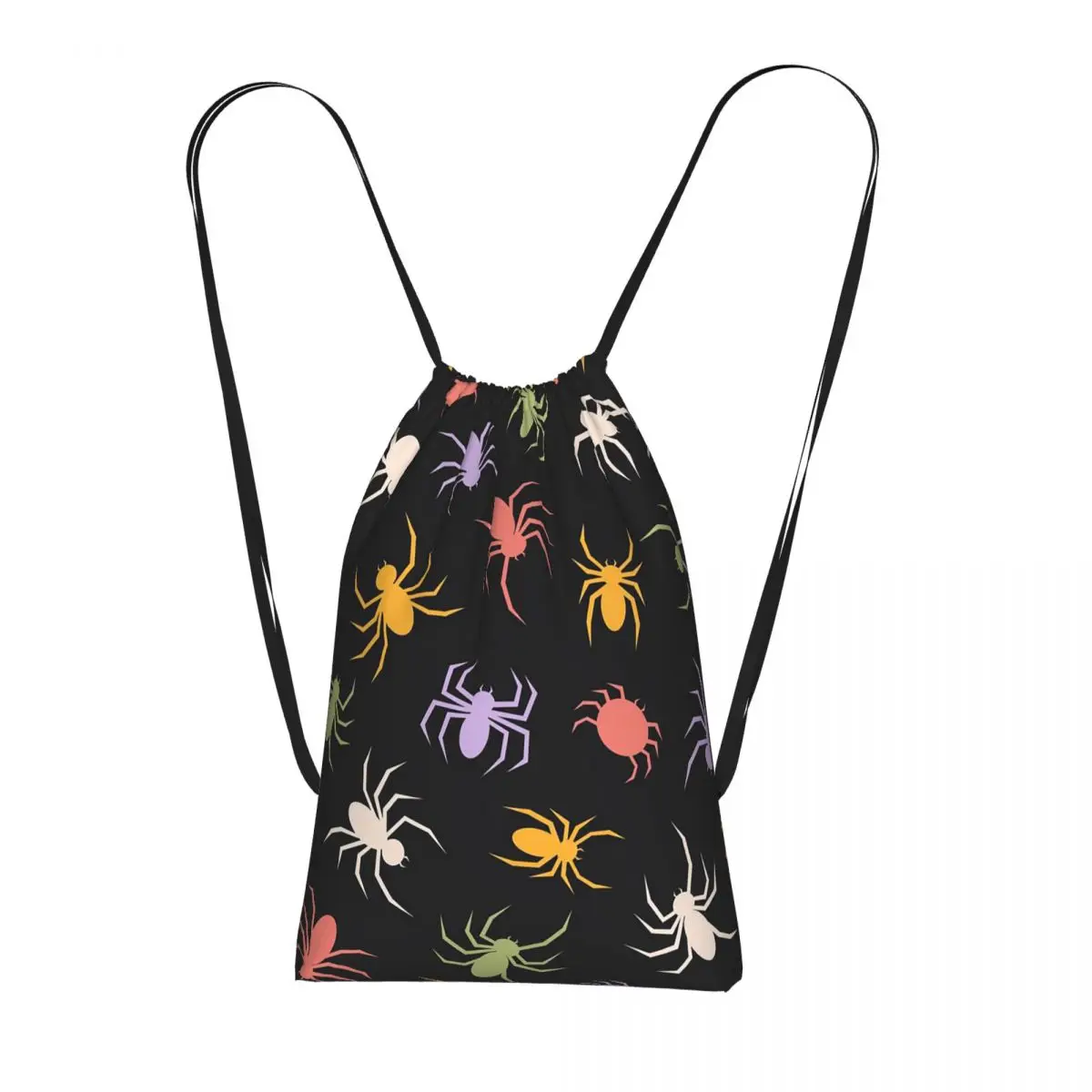 

Vibrant Colorful Spider Pattern Backpacks Casual Drawstring Bags Sports Bag Book Bags for Man Woman School