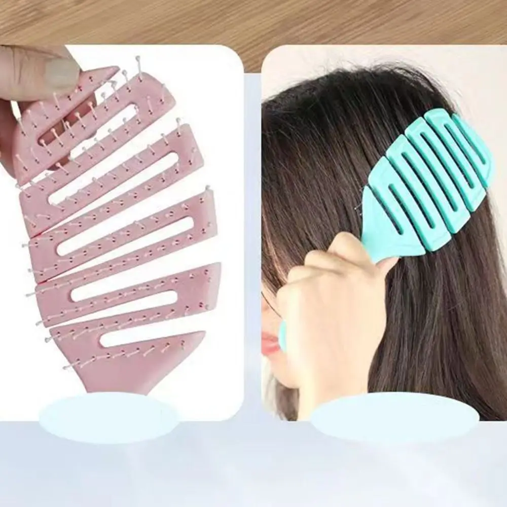 Cepillo de pelo con ventilación degradable para masaje del cuero cabelludo, cepillo para desenredar el cabello liso ABS, peine hueco para peinar el cabello de doble uso