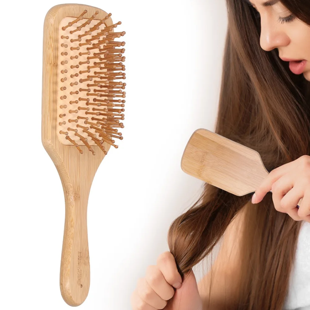 Gentle Bamboo Hairbrush High Elastic Air Cushion Anti-Static Scalp Massage Comb Bamboo Durable Wooden Hair Brush All Hair Types