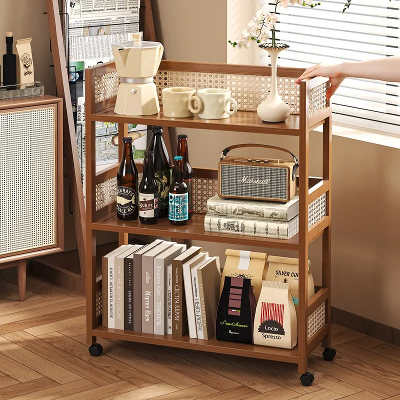 

Side table movable coffee table trolley living room sofa side cabinet with wheel bedside table
