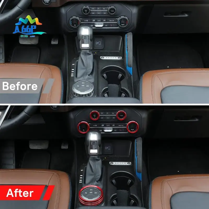 

A66P-Air Conditioner Headlight Switch Knob Wheel Drive Trailer Gear Switch Knob Cover For Ford Bronco 2021-2023