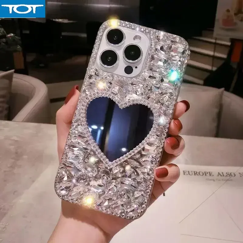 

Зеркальный чехол Honor 90 lite со стразами для Huawei Honor X8A 90 Pro X8 X7 4G 5G Telefon Kilifi Crystal Stone Bling Diamond Fundas