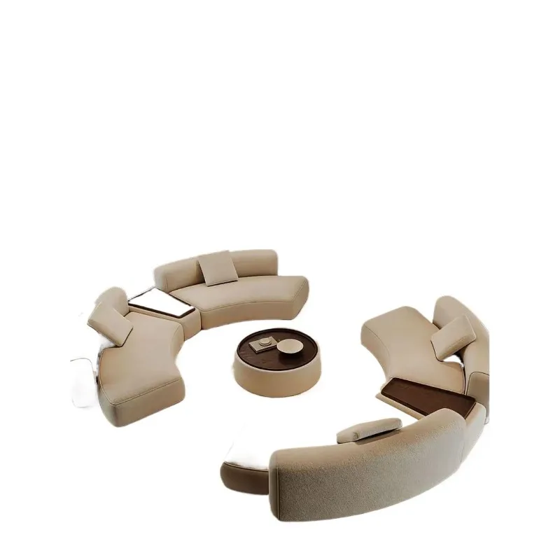 Italian-style curved sofa for hotel lobbies, beauty salons, offices, business lounges, negotiations, receptions, and reception