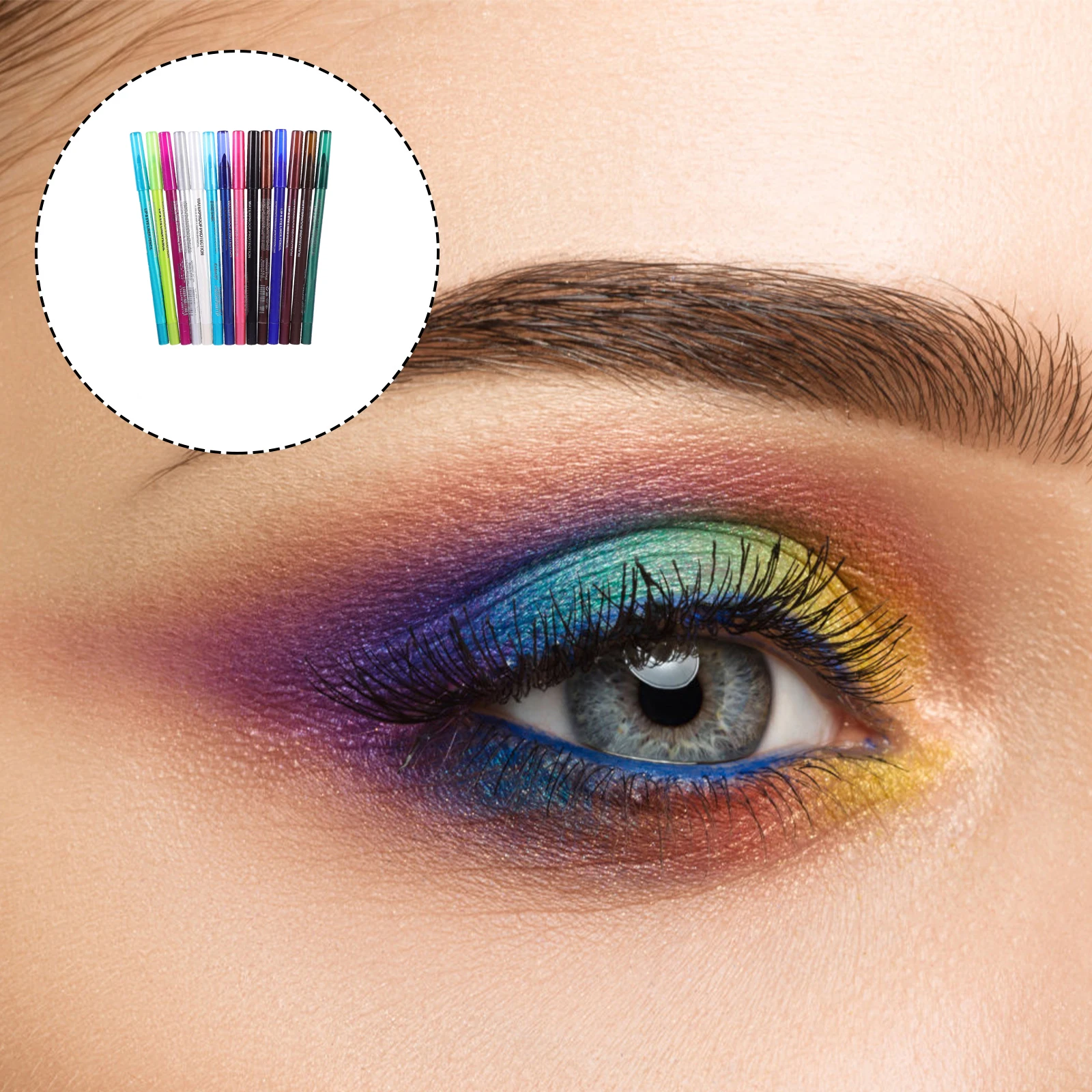 

14pcs Eye Lining Drawing Pencil Gel Pen Shadow Set Professional Makeup Accessories Long Lasting Waterproof Tools
