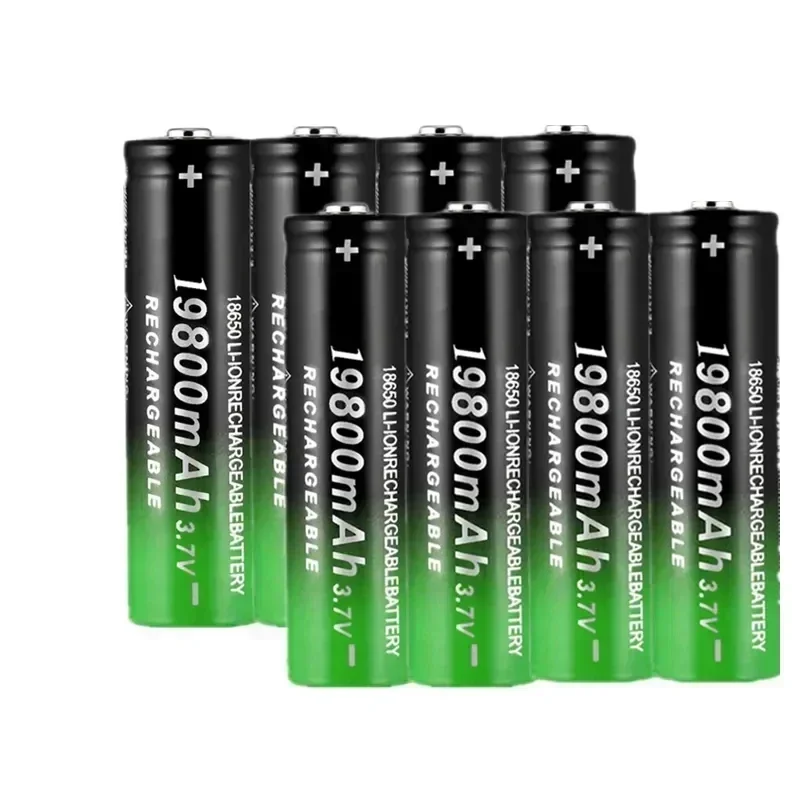 Lithium Battery Flashlight Rechargeable Battery 18650 3.7V 19800 Mah Flashlight USB Charger Free Delivery