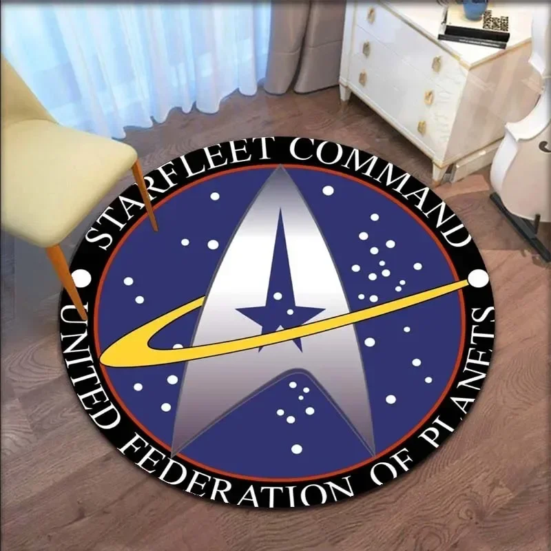 Star Trek Logo Round Carpet Home Decor Living Room Chair Floor Mat Bedroom Bathroom Kitchen Anti-Slip Door Mat