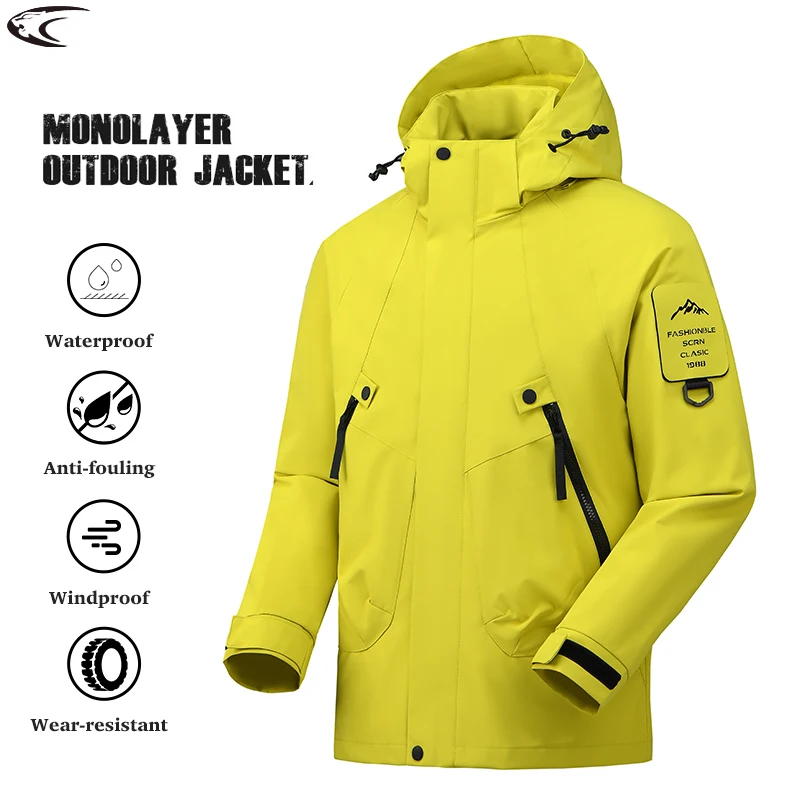 LNGXO Unisex Waterproof Outdoor Jacket Windbreaker Windproof Breathable Rain Coat for Climbing Hiking Camping Trekking Men Women