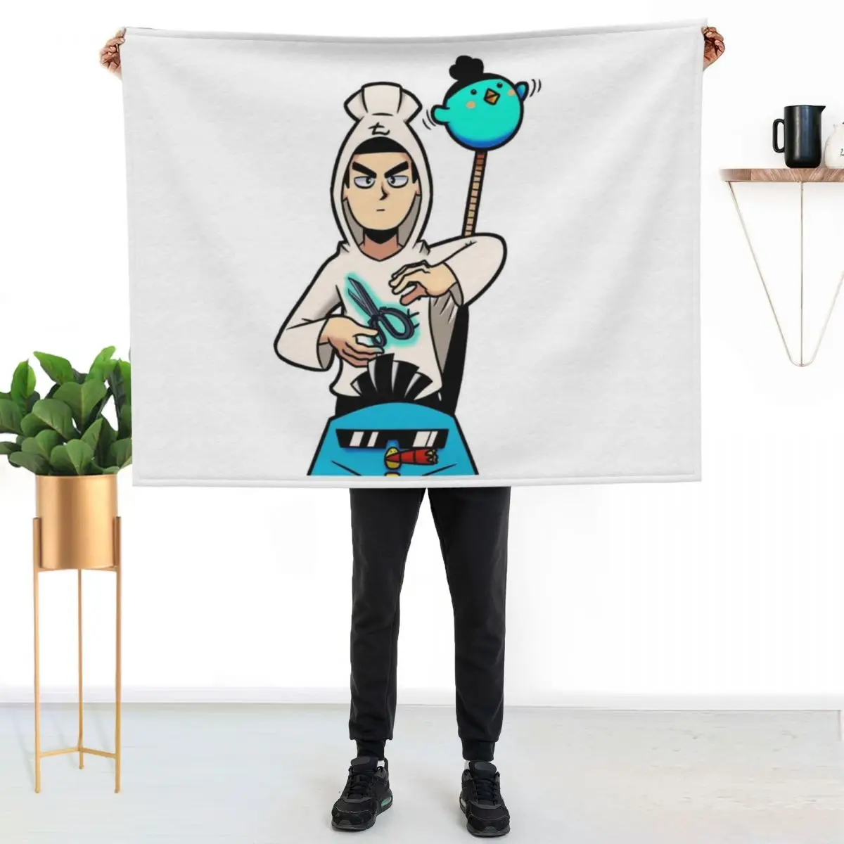 

scissor seven Throw Blanket Multi Use Warm Blanket for Living Room Bedroom