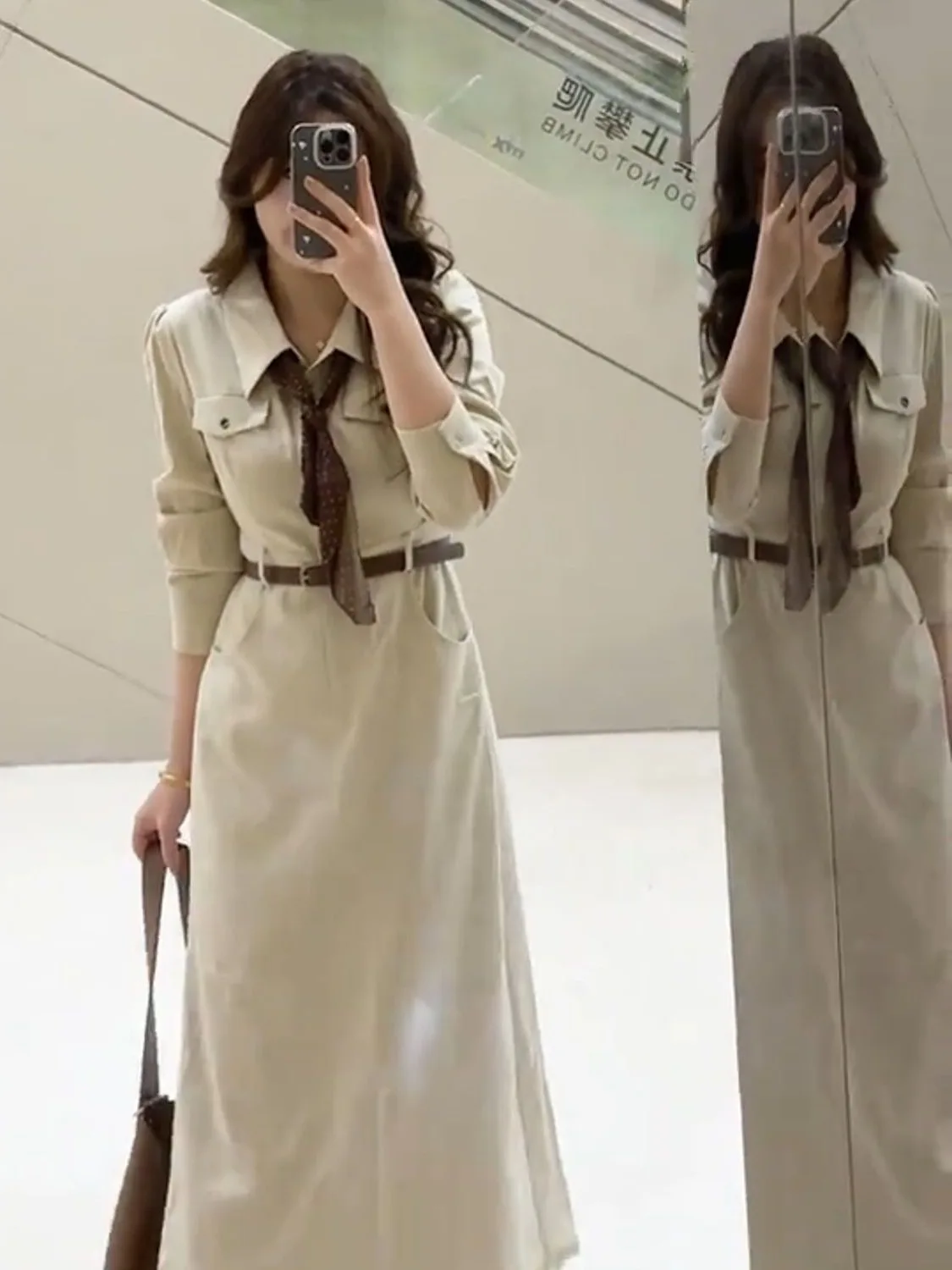 Ele plus Size Women's Long Sve irt Dr Stand Collar Slim Fit High Waist Bodycon Skirt French Sle Spring New Arrival