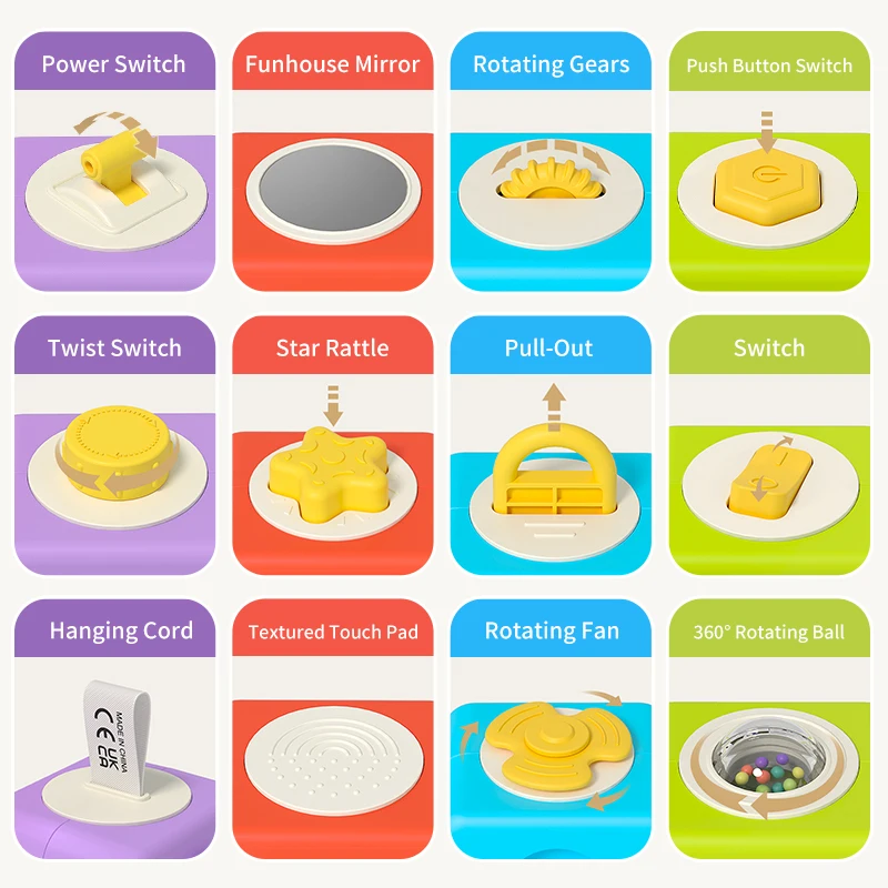 Colored Triangle Stacking Toy for Bbay,Educaitonal Shape & Color Recognition Activity Toys