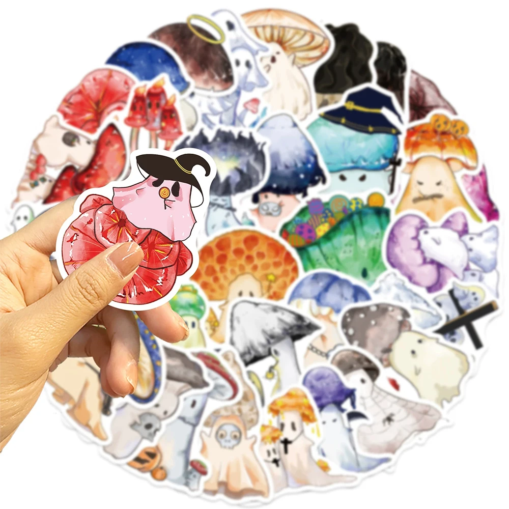 

10/30/50pcs Cute Halloween Ghost Mushroom Stickers Funny Cartoon Decals for Kids Toy Luggage Laptop Phone Graffiti Sticker Pack