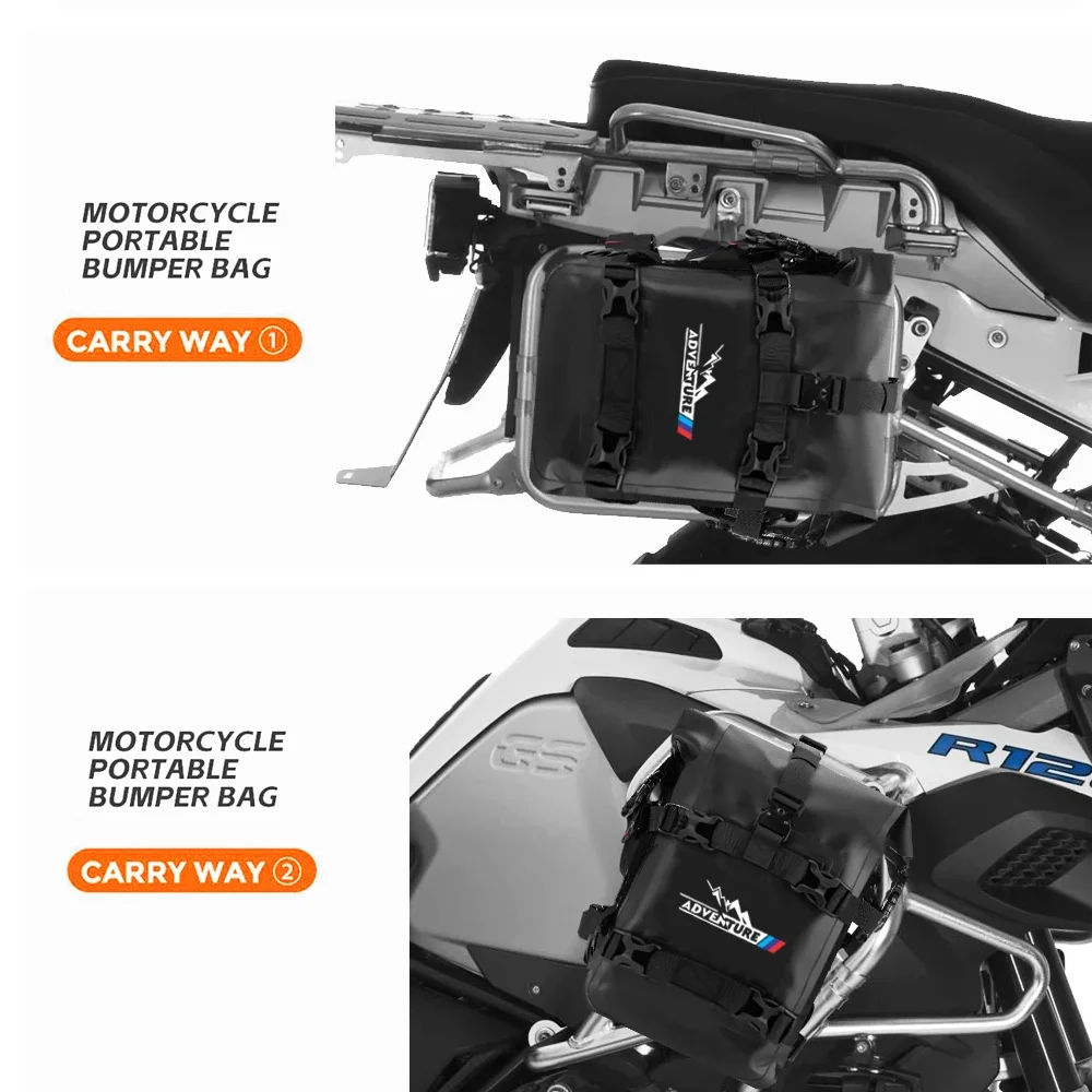 For BMW R1200GS R1250GS F850GS F700GS F900R ADV Motorcycle Bumpers Bag Waterproof 8L Side Frame Crash Bar Bag Tools Storage Bags