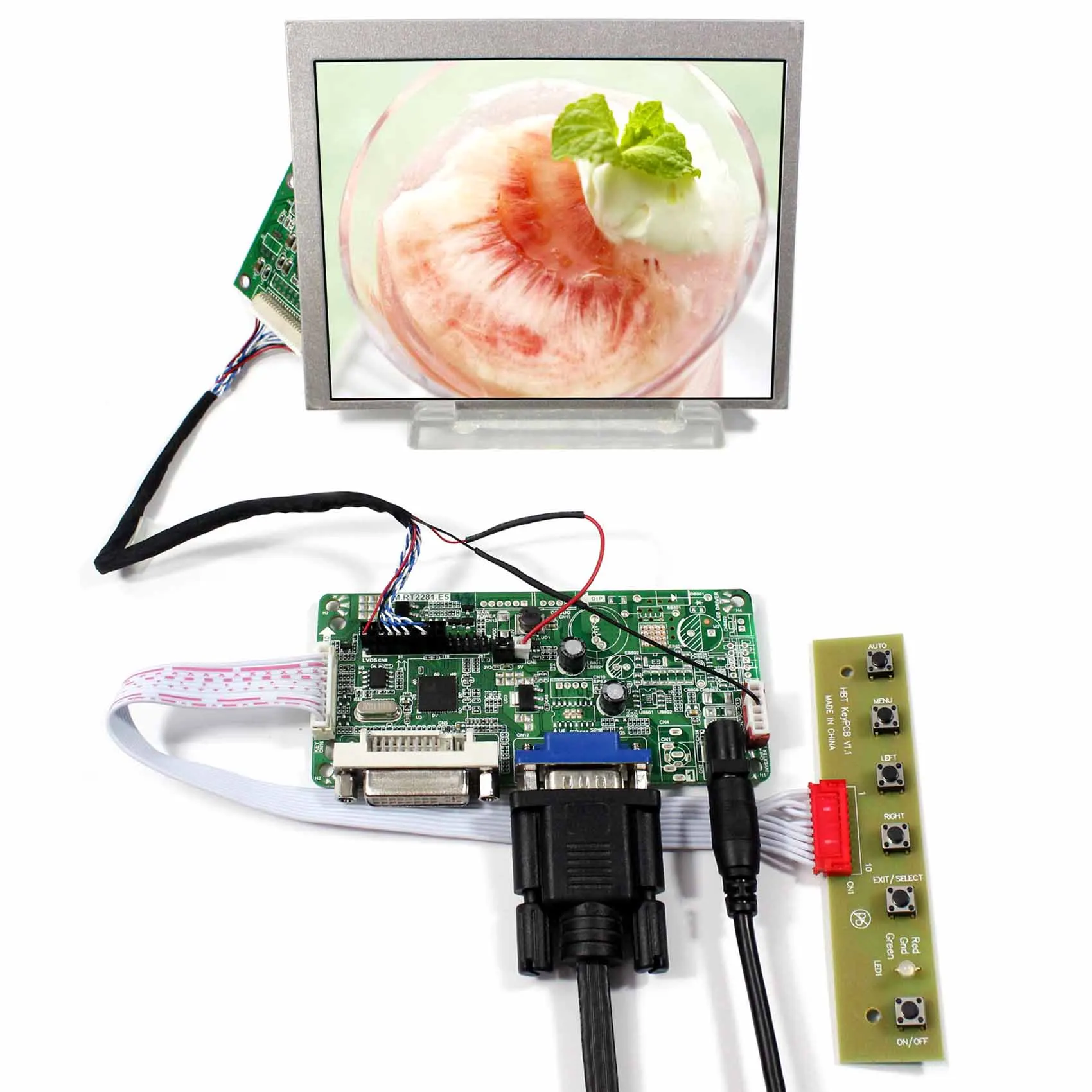 Petit écran TFT LCD de 5,6 pouces At056Tn53 640x480, panneau LCD avec carte de pilote LCD DVI VGA