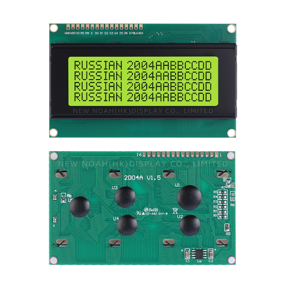Russian Yellow Green Film 2004A 3.3V Industrial Control Industrial Display LCD Screen 4*20 4X20 ST7066U LCD/LCM Display Screen