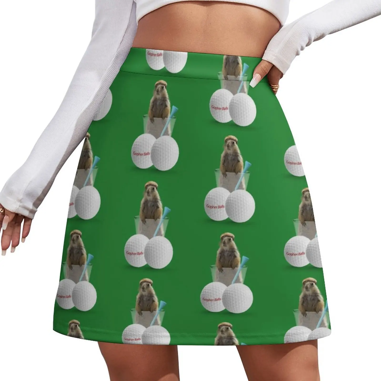 

Gopher Balls Mini Skirt womens clothing summer skirts skirts for women