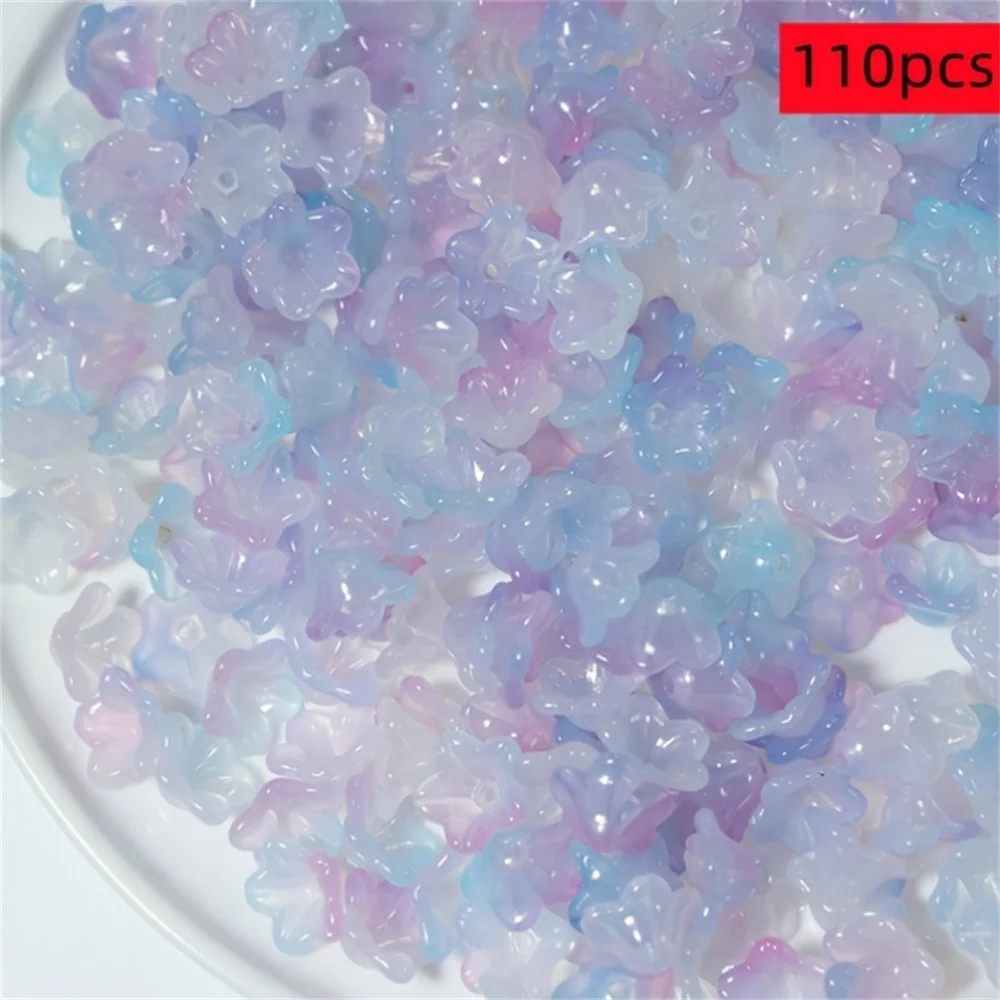 55/110pcs 12mm acrylic small bell orchid wind chime flower bead hat mini bead interval bead decorative bead creative designer an