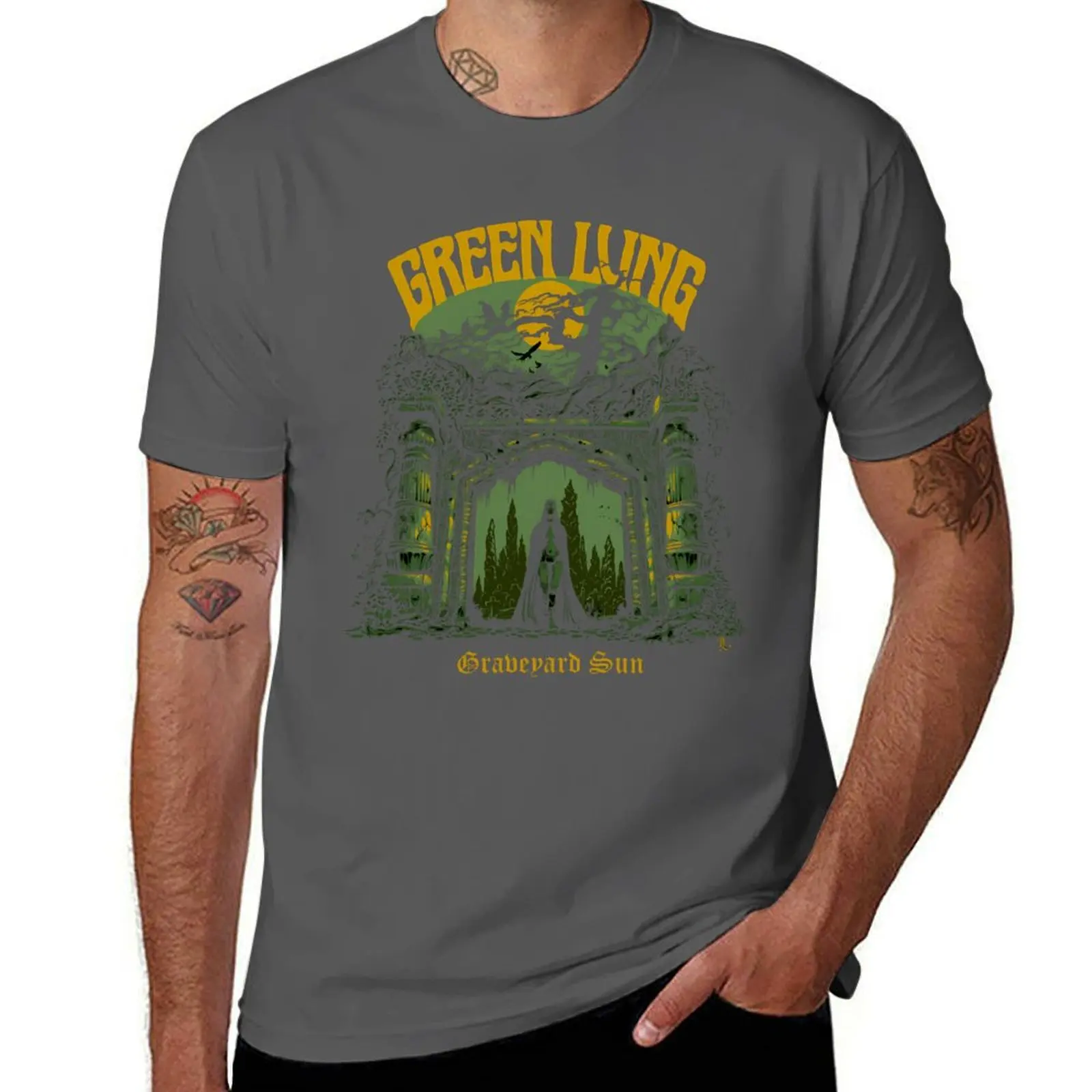 

Green Lung Graveyard Sun T-Shirt Large Size Breathable Tee