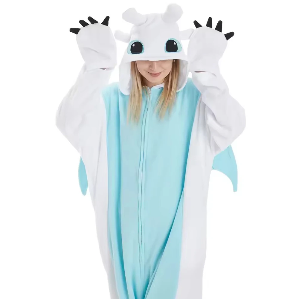 Black Toothless Dragon Onesie Pajamas Adult Kids Kigurumi Unicorn Jumpsuit Animal Pijamas Train Halloween Cosplay Winter Slipper image 6