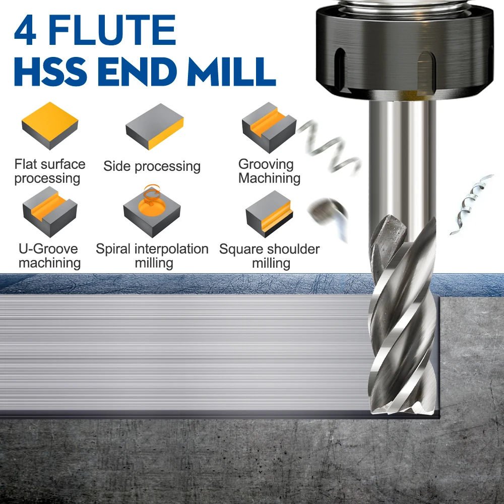 Xcan HSS phay cắt 4 Flute End - đánh giá và giá Cnc Router Machine
