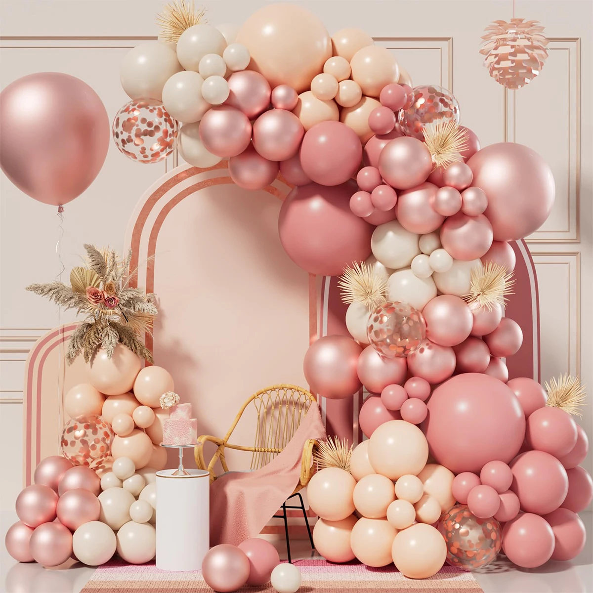 Tender Pink Gold Balloon Garland Arch Kit Wedding Birthday Party Decoration Adult Kid Baby Shower Decor Balloon Wedding Supplies