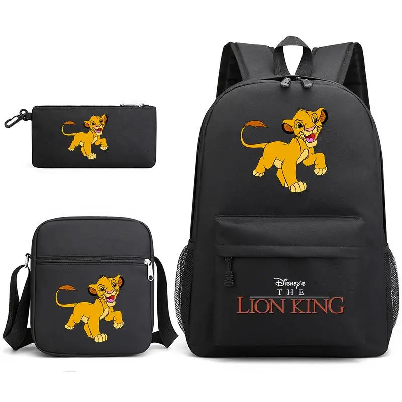 3pcs The Lion King Simba Teenager Students Backpacks Schoolbags Pencil Case Shoulder Bags Boys Girls School Sets