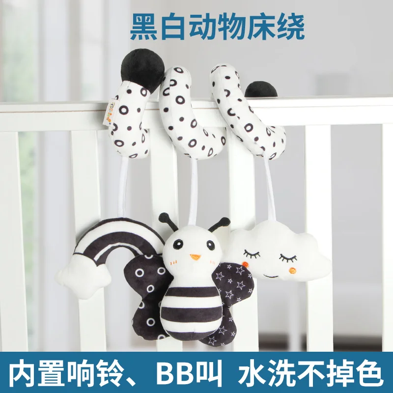 

Soft Plush Baby Rattles with Bell Newborn Stroller Car Handbell Mobile Rattle Toys on The Crib Interactive Squeaker Hanging Doll