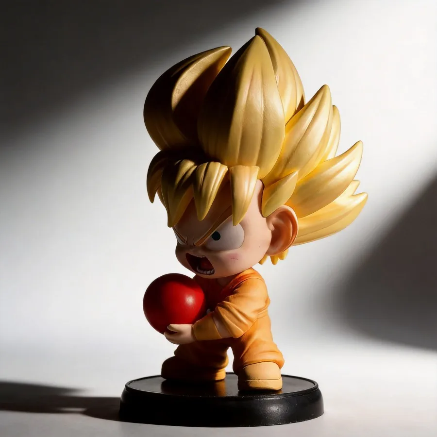 

Dragon Ball Son Goku Q Version Anime Figure Kamehameha Pose Collectible Model Desktop Decoration 12cm