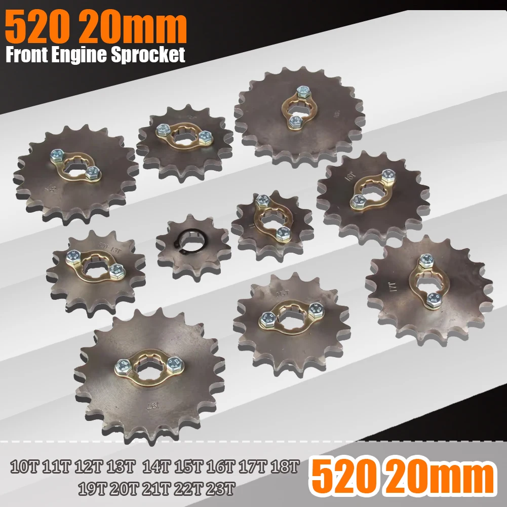 520# Chain 20mm 10T - 23T Front Engine Sprocket For Loncin Zongshen Lifan Shineray 150 200 250cc ATV Quad Dirt Bike Motorcycle