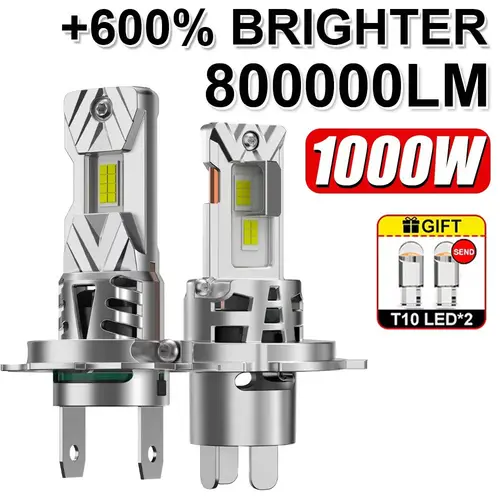 Faro LED CANBUS H7 H4 para coche, focos Led superbrillantes de 1000W, luces para automóvil, ventilador Turbo inalámbrico, nebulizadores automáticos