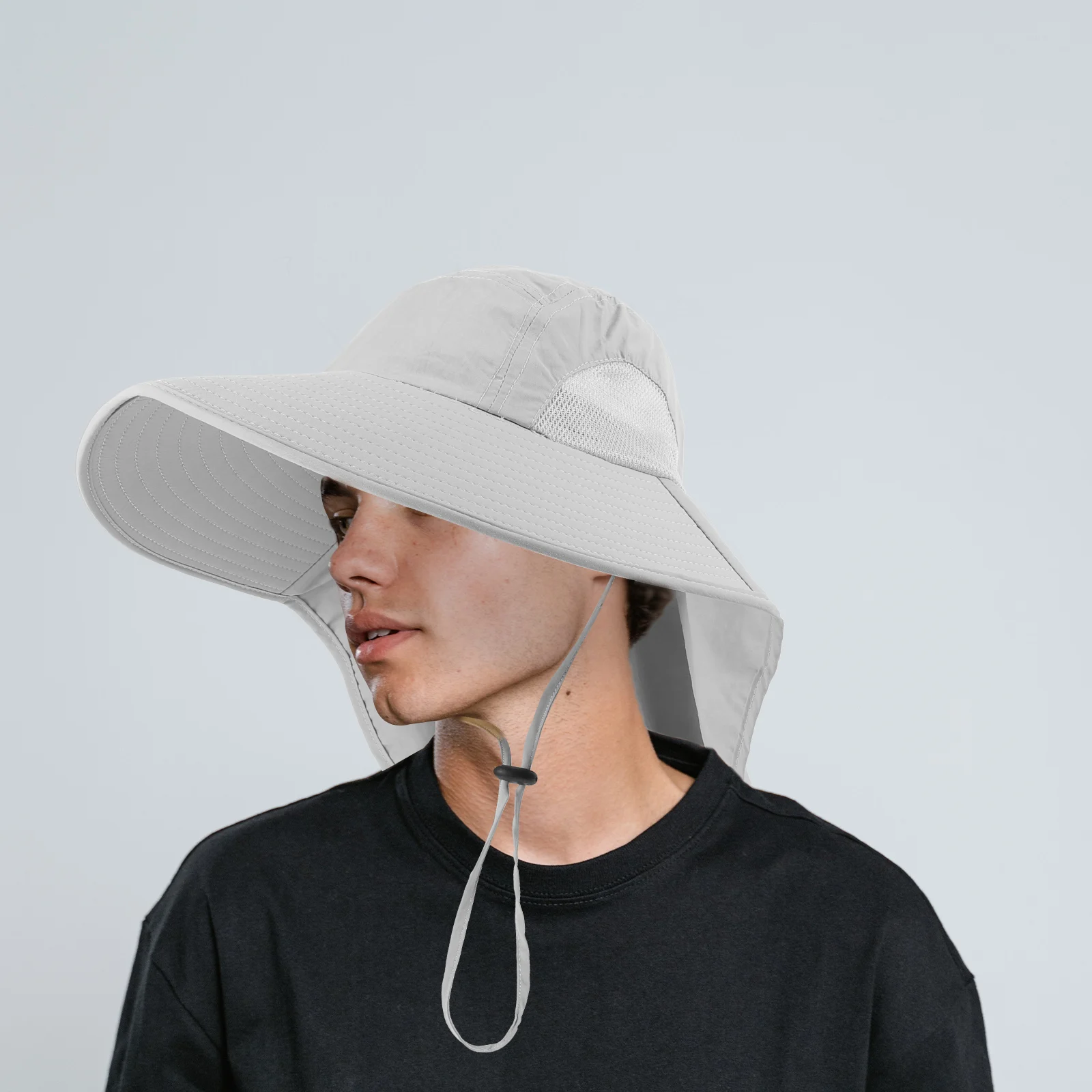 

1pcs Sun Protection Quick-drying Hat Wide Brim Breathable Fishing Cap Hiking Hat for Men Women Summer Beach Travel Lightweight