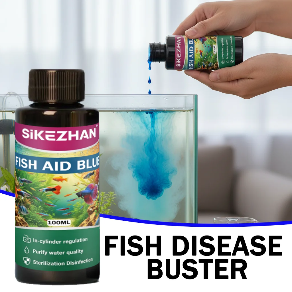 Blaue Aquarium-Wasseraufbereitung aus Fischmethylen, reinigt die Wasserqualität, Sterilisation und Desinfektion, Regulierung im Tank, Quarantäne