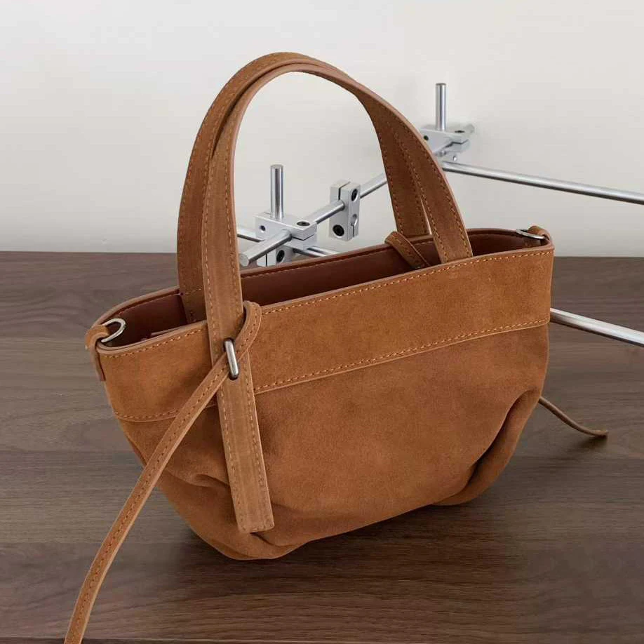 

Frosted chard basket bag autumn and winter new design suede vintage pleated casual fashionable ladies one-shoulder crossbody bag