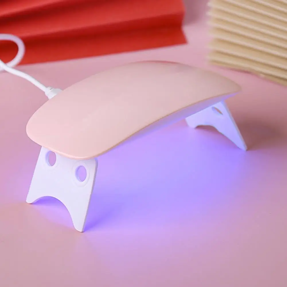 Safe Manicure Lamp Easy to Operate Quick-drying USB Charging 6 Lamp Beads Home Travel Use Mini Nail Polish Dryer