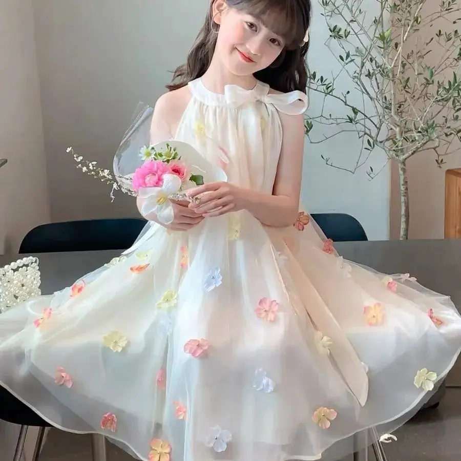 Summer Mesh Vest Dress for Kids Princess Girl Dresses Korean Reviews Many Girls Clothes From 5 6 Years Women's 11 12 Old 8 10 14